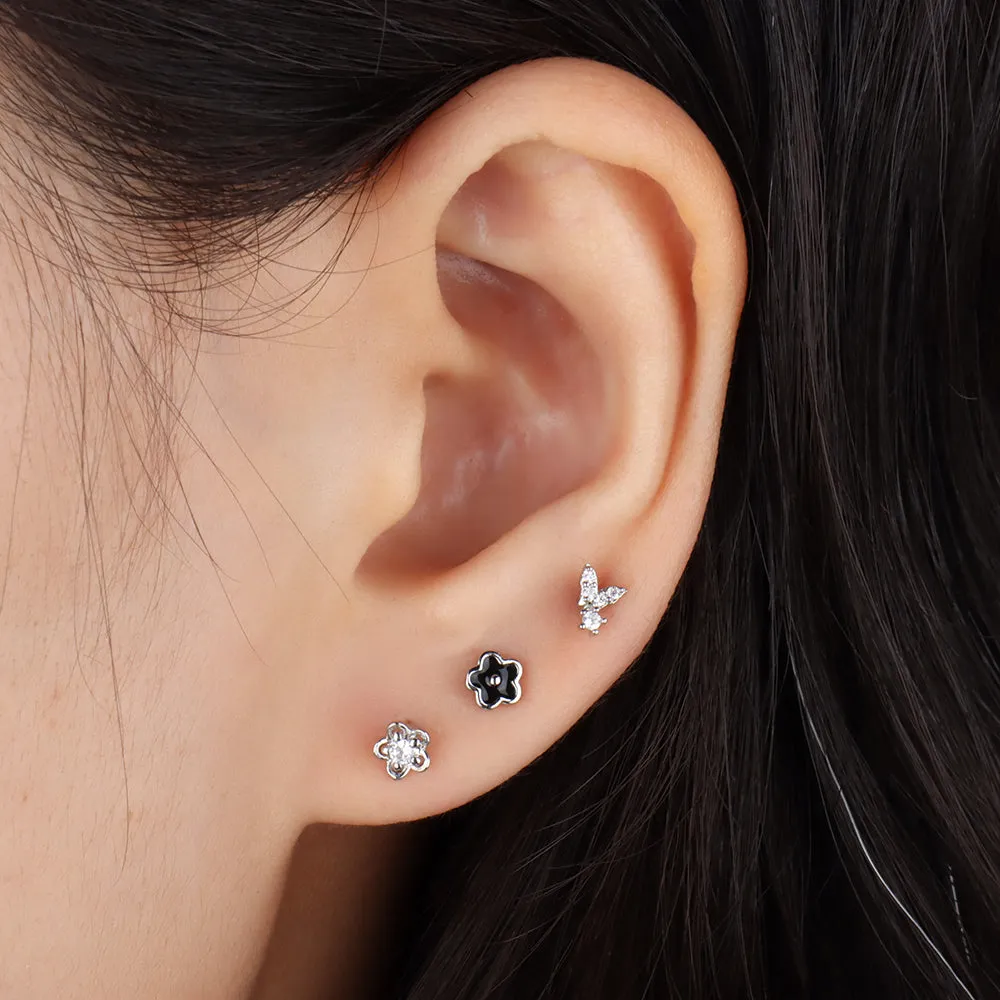 Enamel Flower Stud