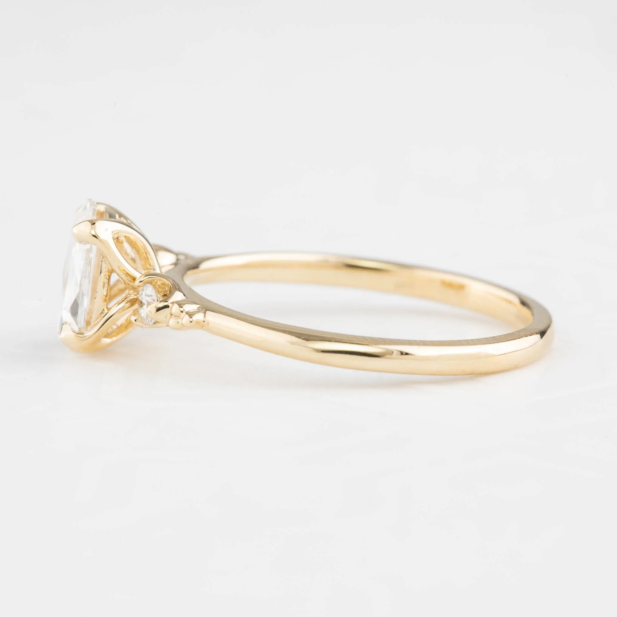 Estel Ring 0.58ct Oval Rose Cut Diamond, 14K Yellow Gold (One Of A Kind)