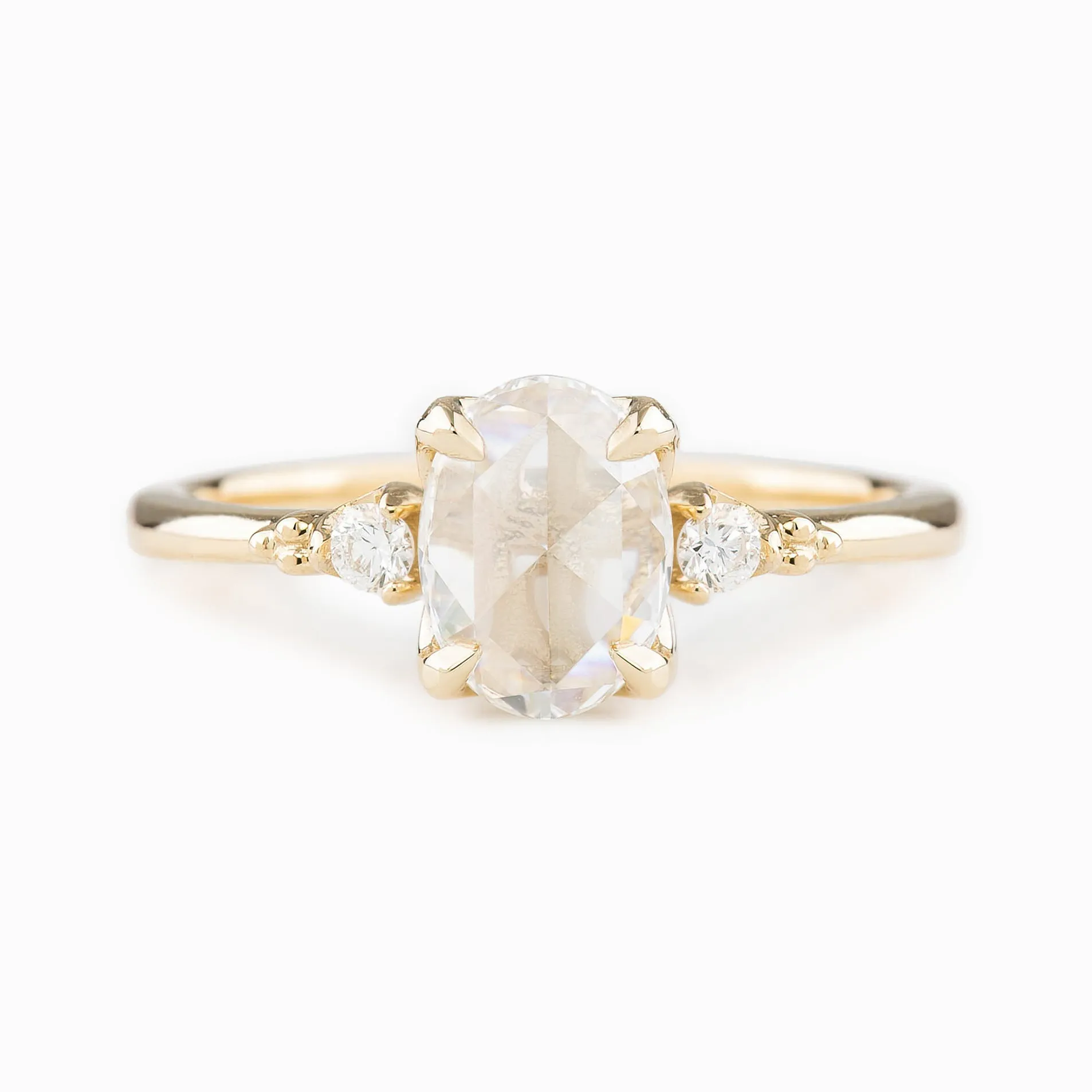 Estel Ring 0.58ct Oval Rose Cut Diamond, 14K Yellow Gold (One Of A Kind)