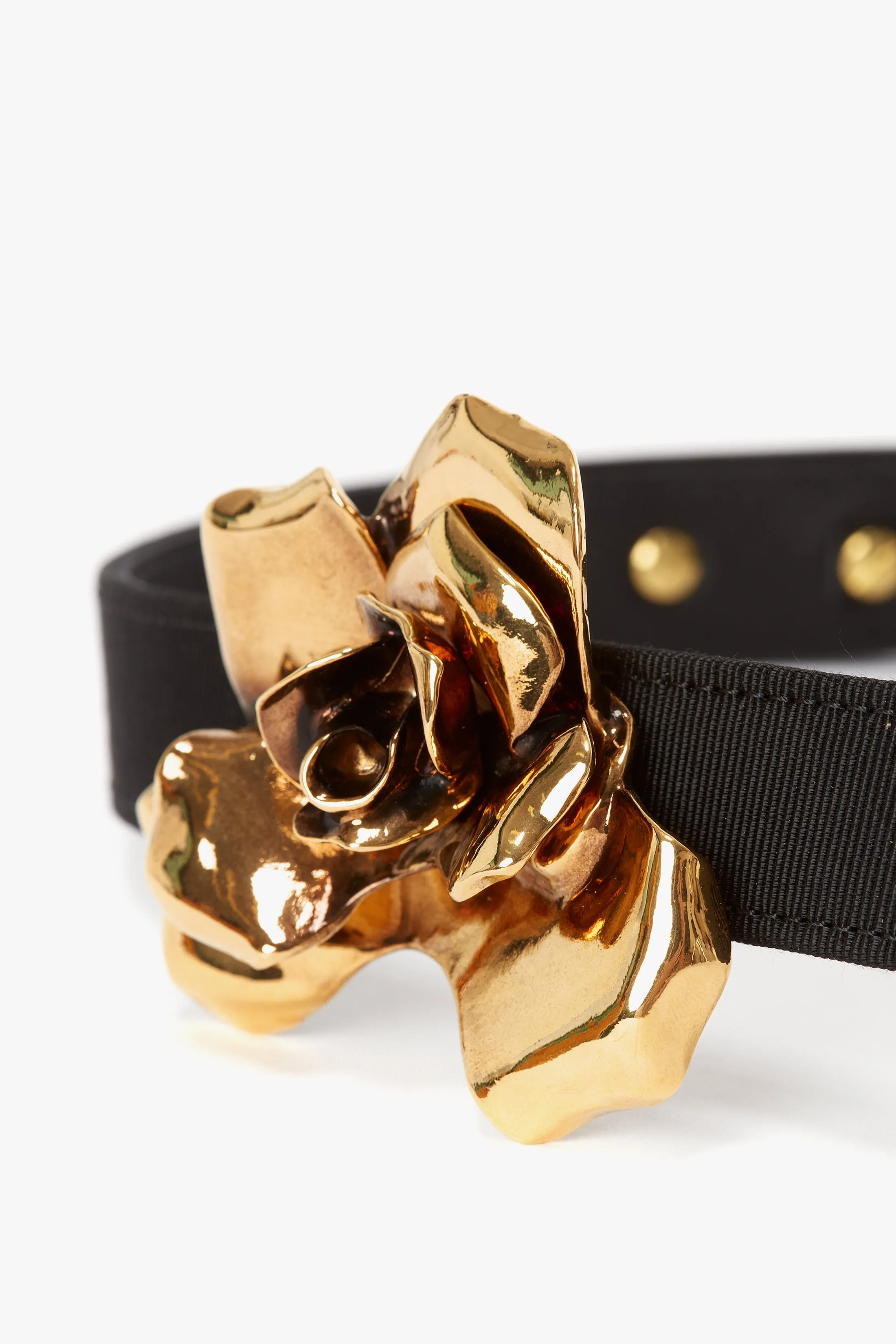 Exclusive Flower Belt In Black And Gold