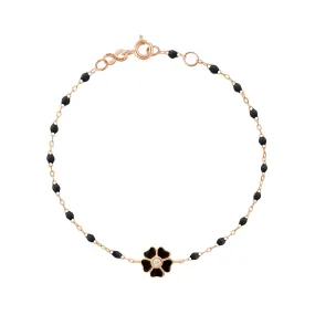 Flower Classic Gigi Black diamond bracelet, Rose Gold, 6.7"