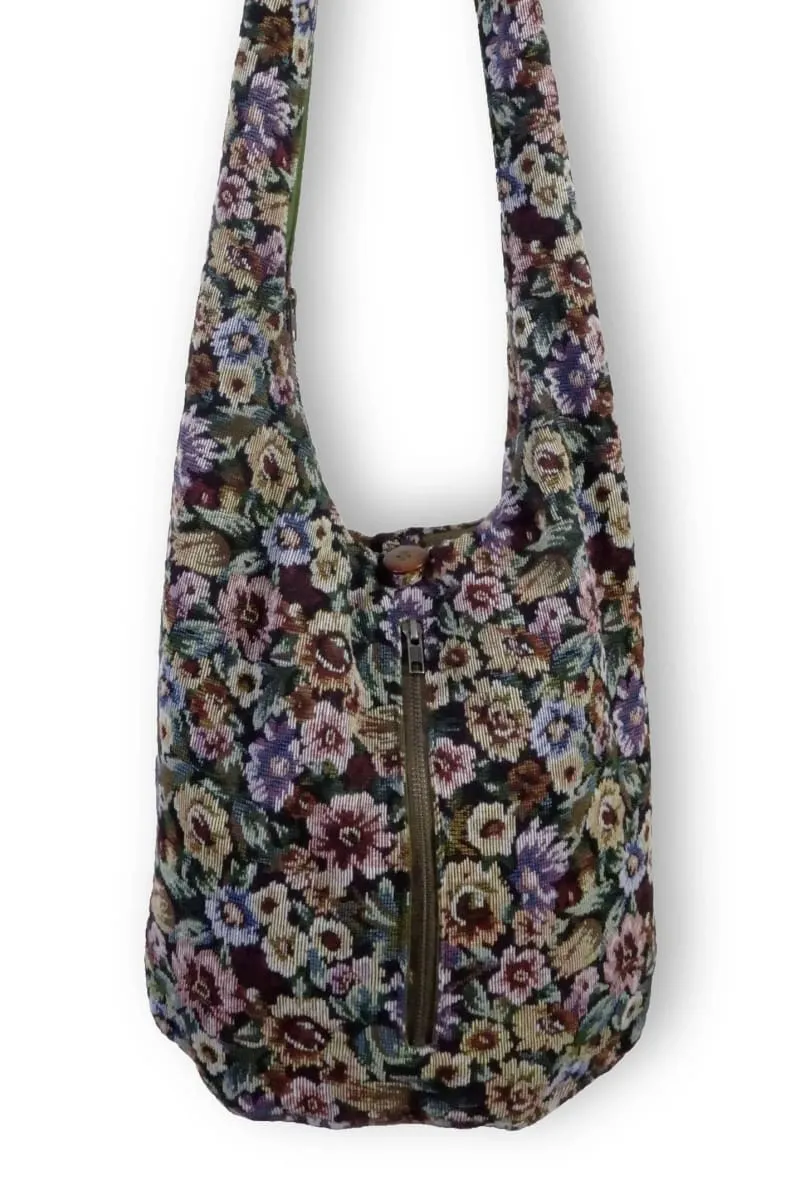 Flower Print - Vegan Crossbody Bag