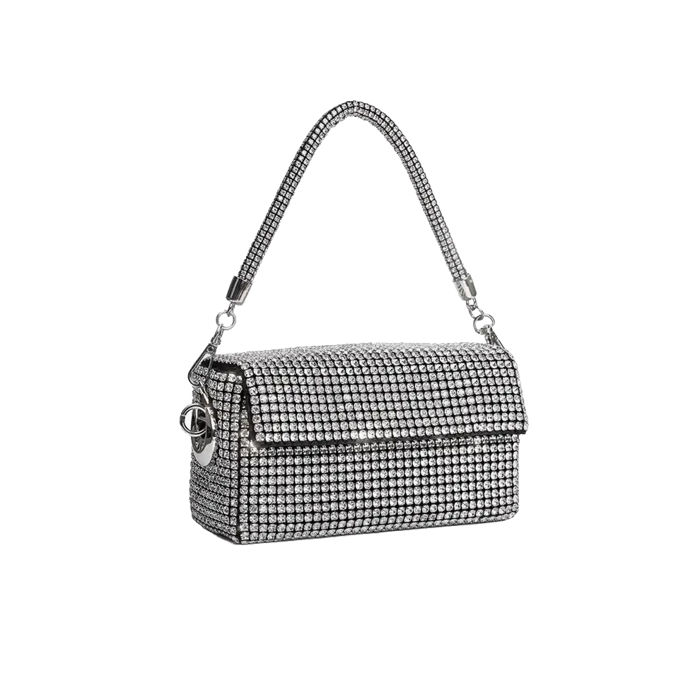 Giarite Metallic Rio - Silver Crystal Embellished Bag