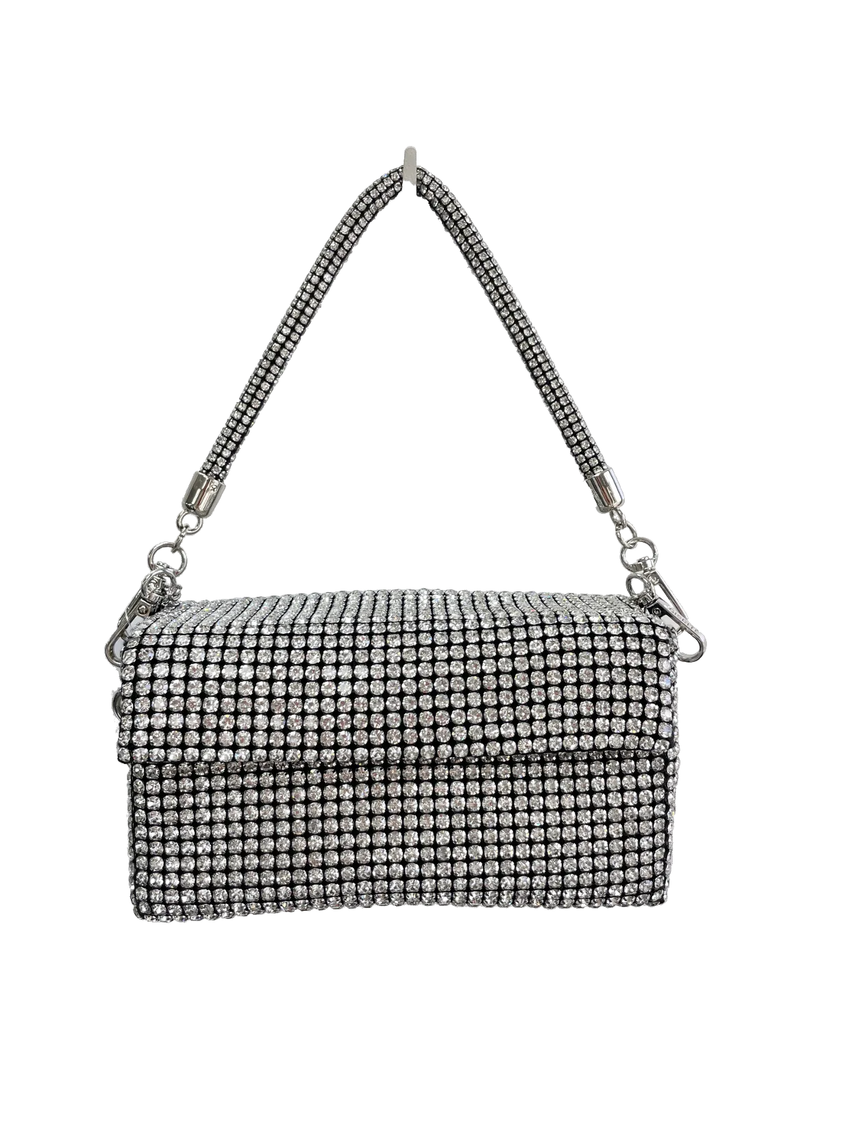 Giarite Metallic Rio - Silver Crystal Embellished Bag