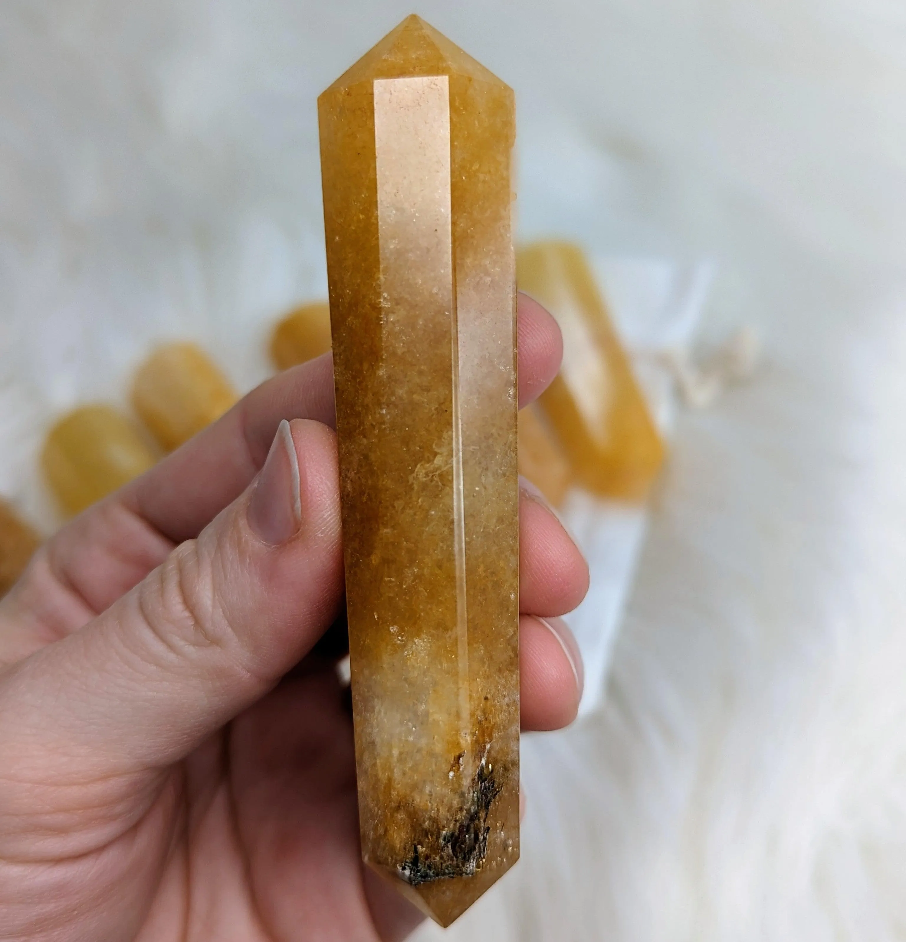 Golden Healer Quartz Wand~ Glowing Golden Healing Energy~