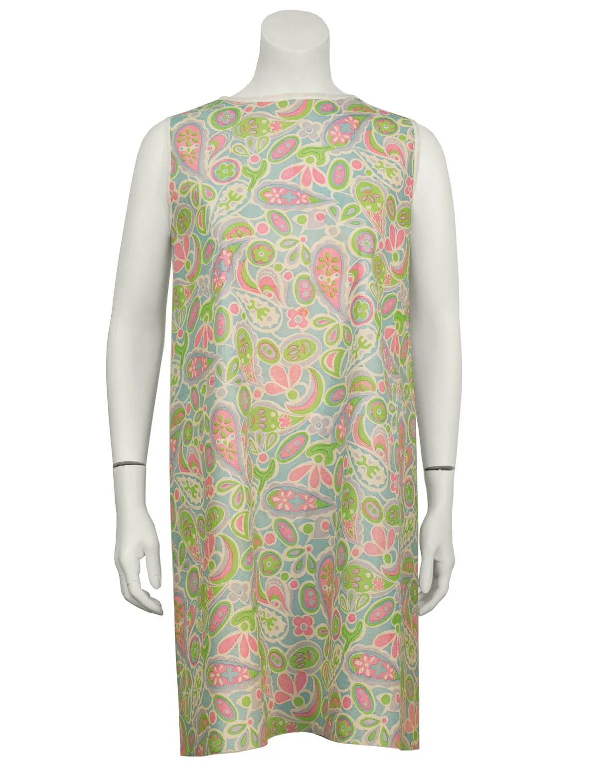 Green and Pink Paisley Paper Dress