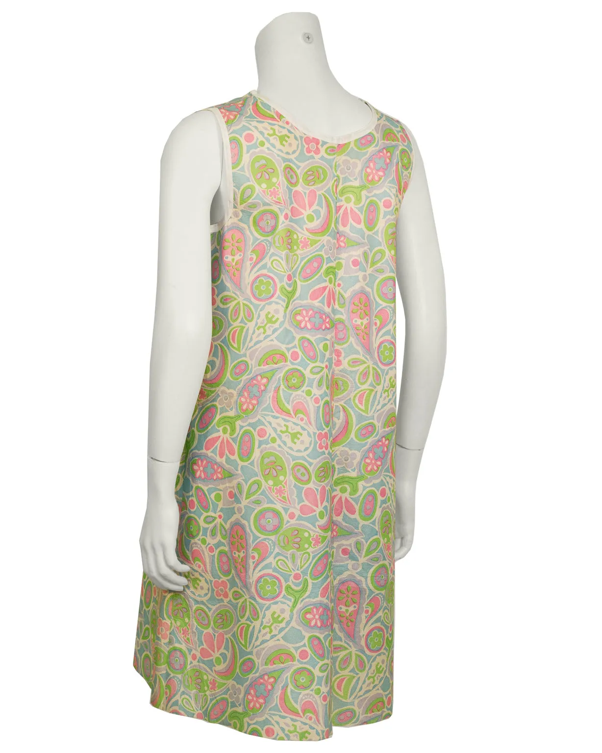 Green and Pink Paisley Paper Dress