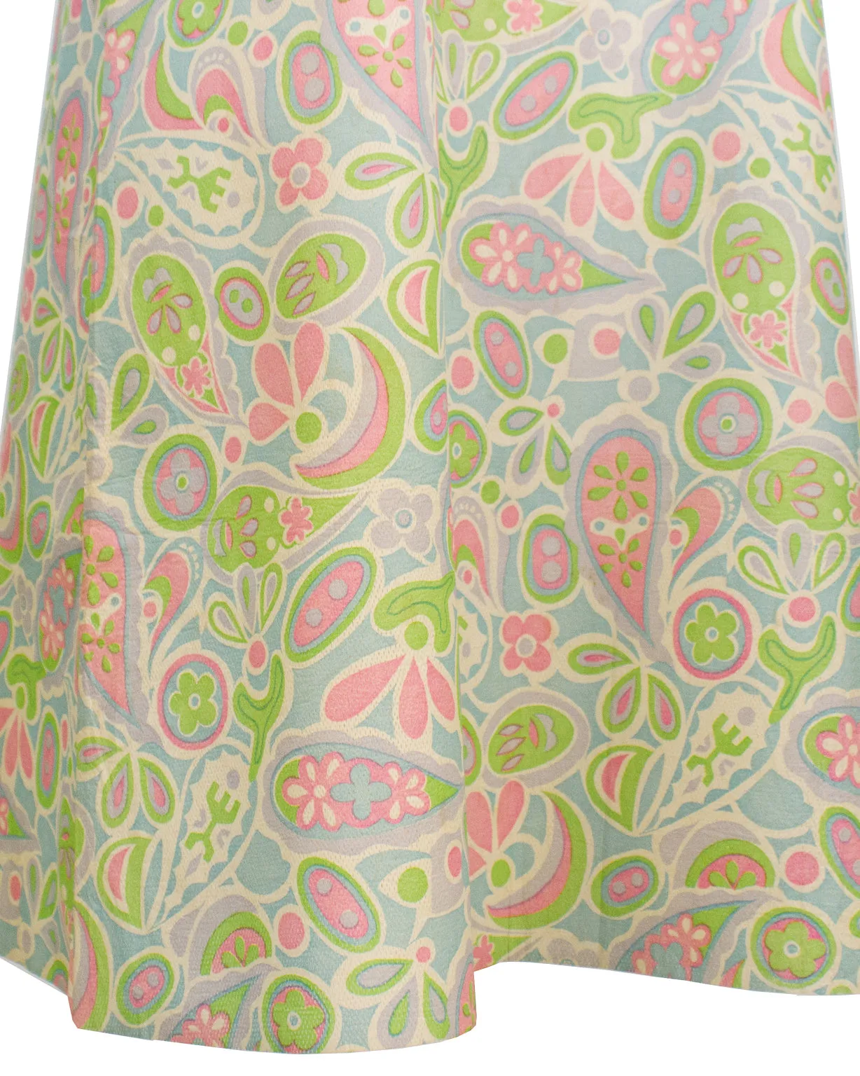 Green and Pink Paisley Paper Dress