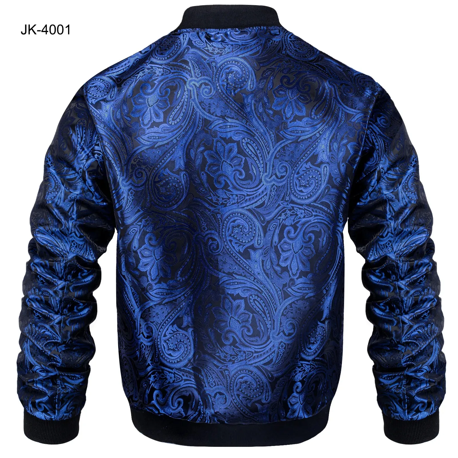 High Stree Green Zipper Jacket Men's Jacquard Pasiley Coat Woven Sport Streetwear Uniform Long Sleeves for Fall Winter