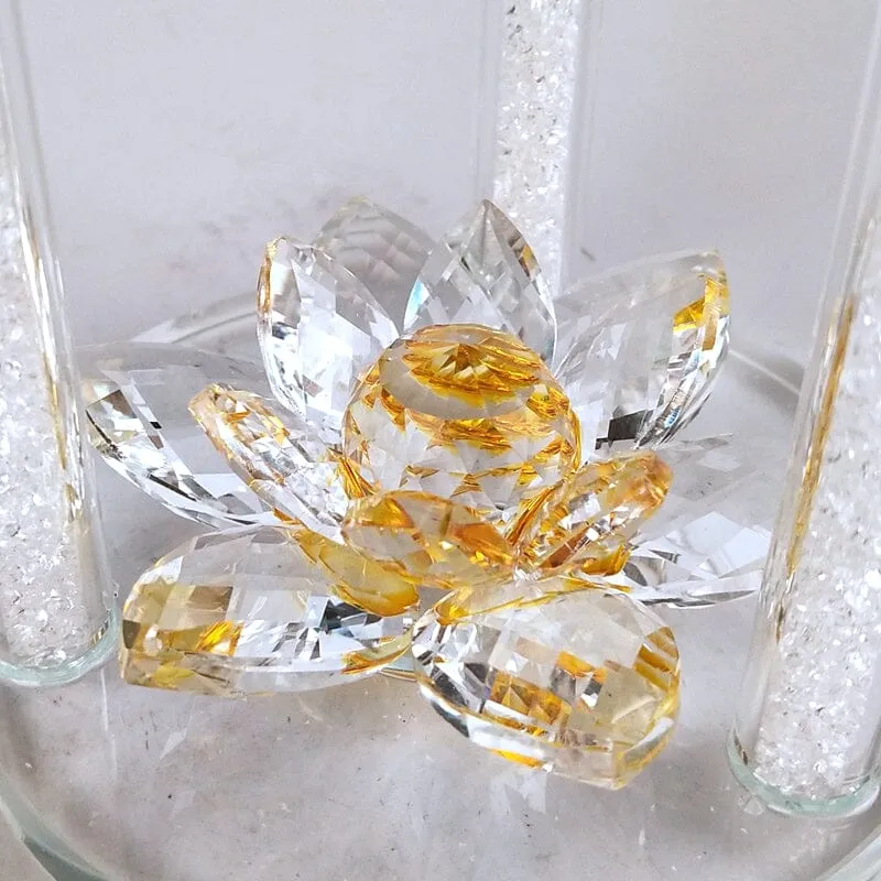 Home Decor Crystal Glass Lotus Incense