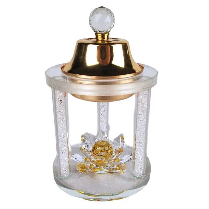 Home Decor Crystal Glass Lotus Incense