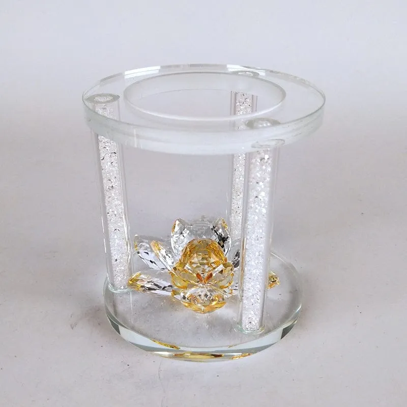 Home Decor Crystal Glass Lotus Incense