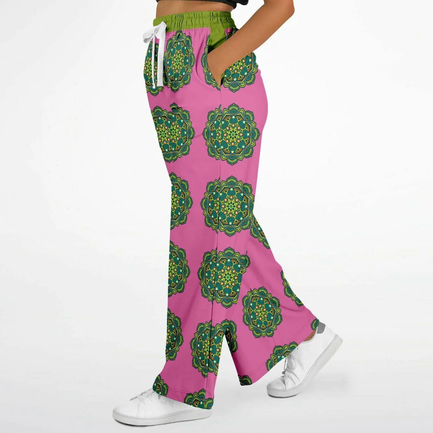 Jambalaya Pink Eco-Poly Stretchy Phat Bellbottoms