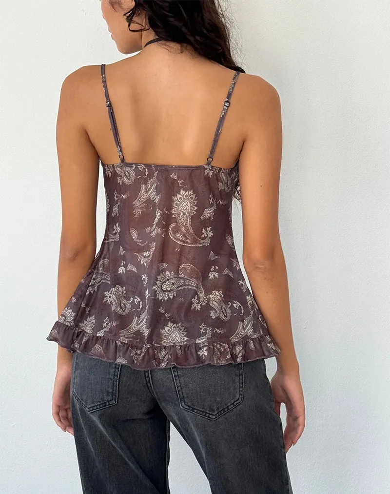 Jaraga Butterfly Top in Tonal Black Paisley