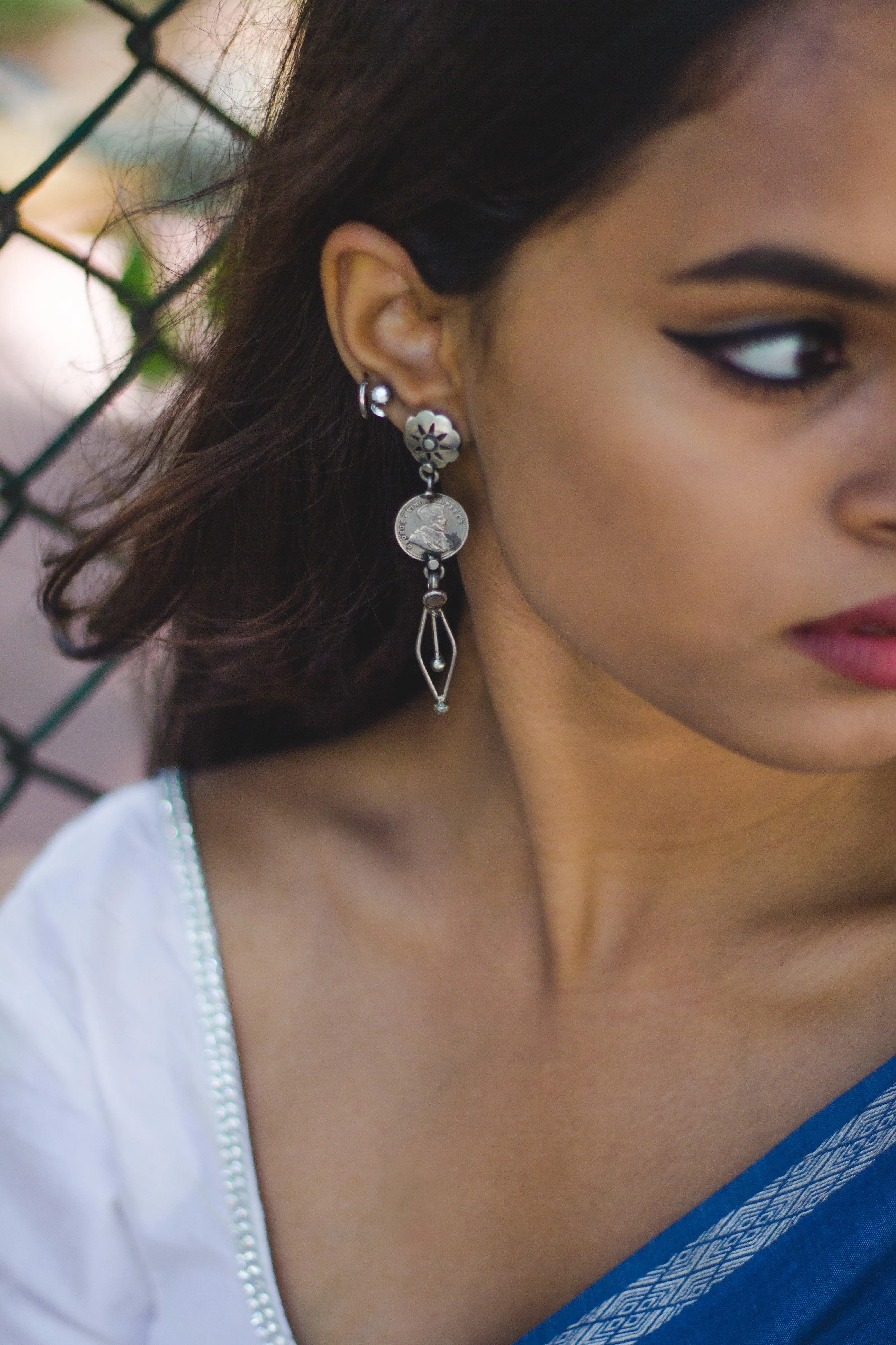 Kaisori Toda Silver - Leaf drop earrings