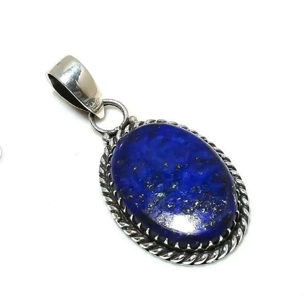 Lapis Lazuli 925 Sterling Silver Handmade Natural Gemstone Pendant