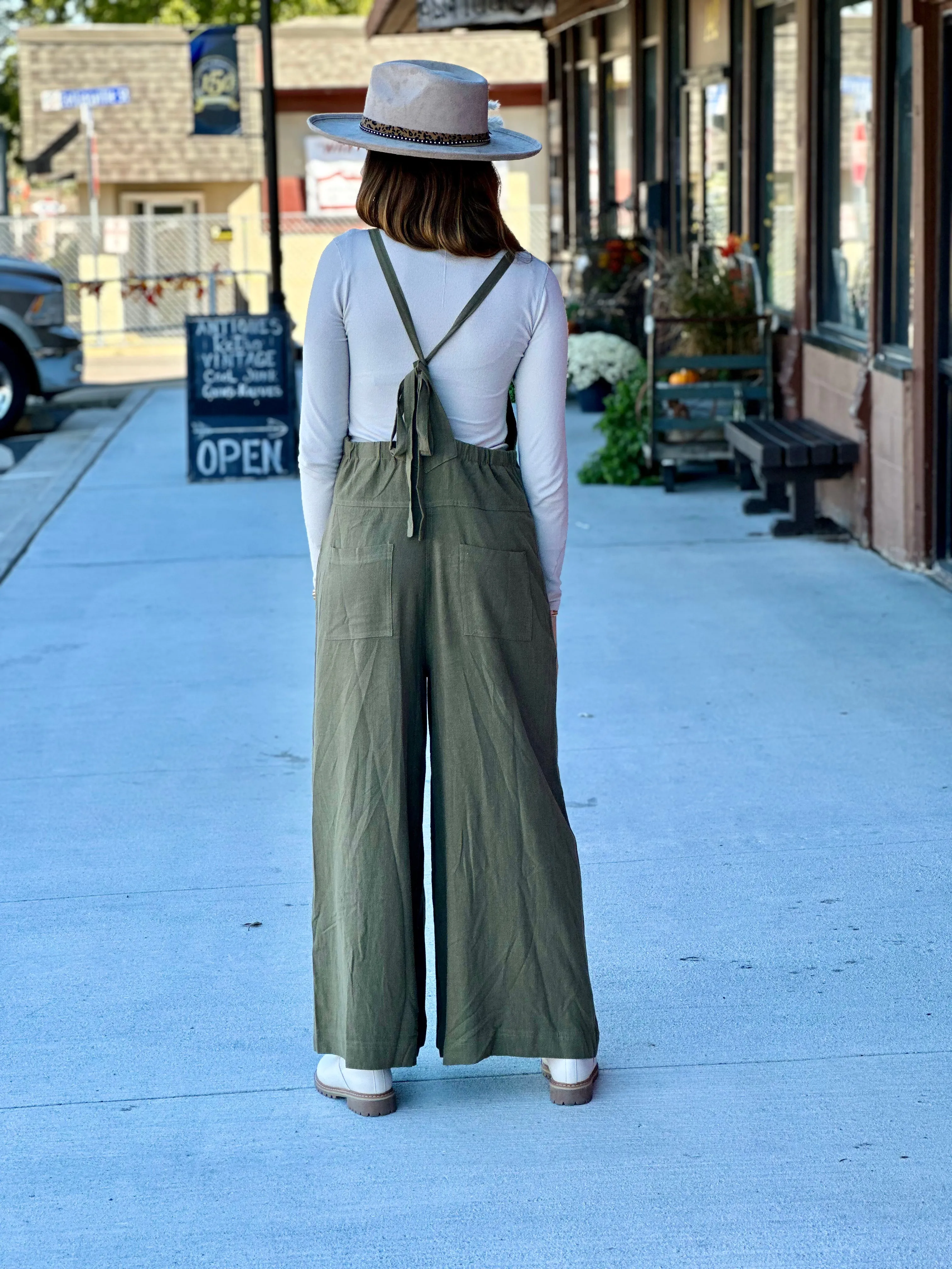 Linen Wide Leg overalls