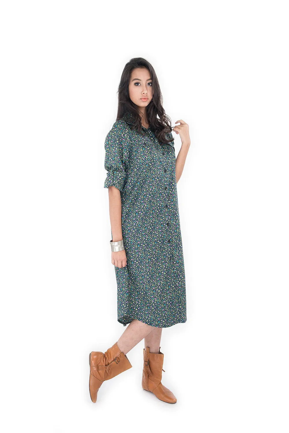 Long Shirt Dress / Long Shirt  / Women's shirt - Floral Shirt : Simply Touch  Collection No.4