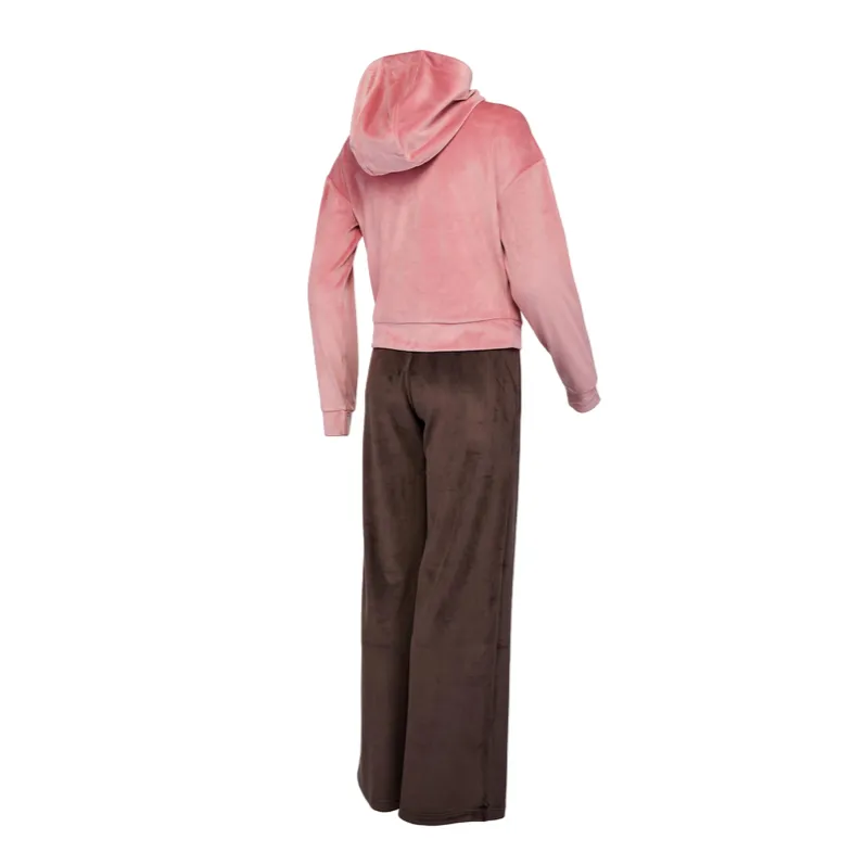 Lotto Abby chenille women's hooded tracksuit 220224 B7Z pink-brown