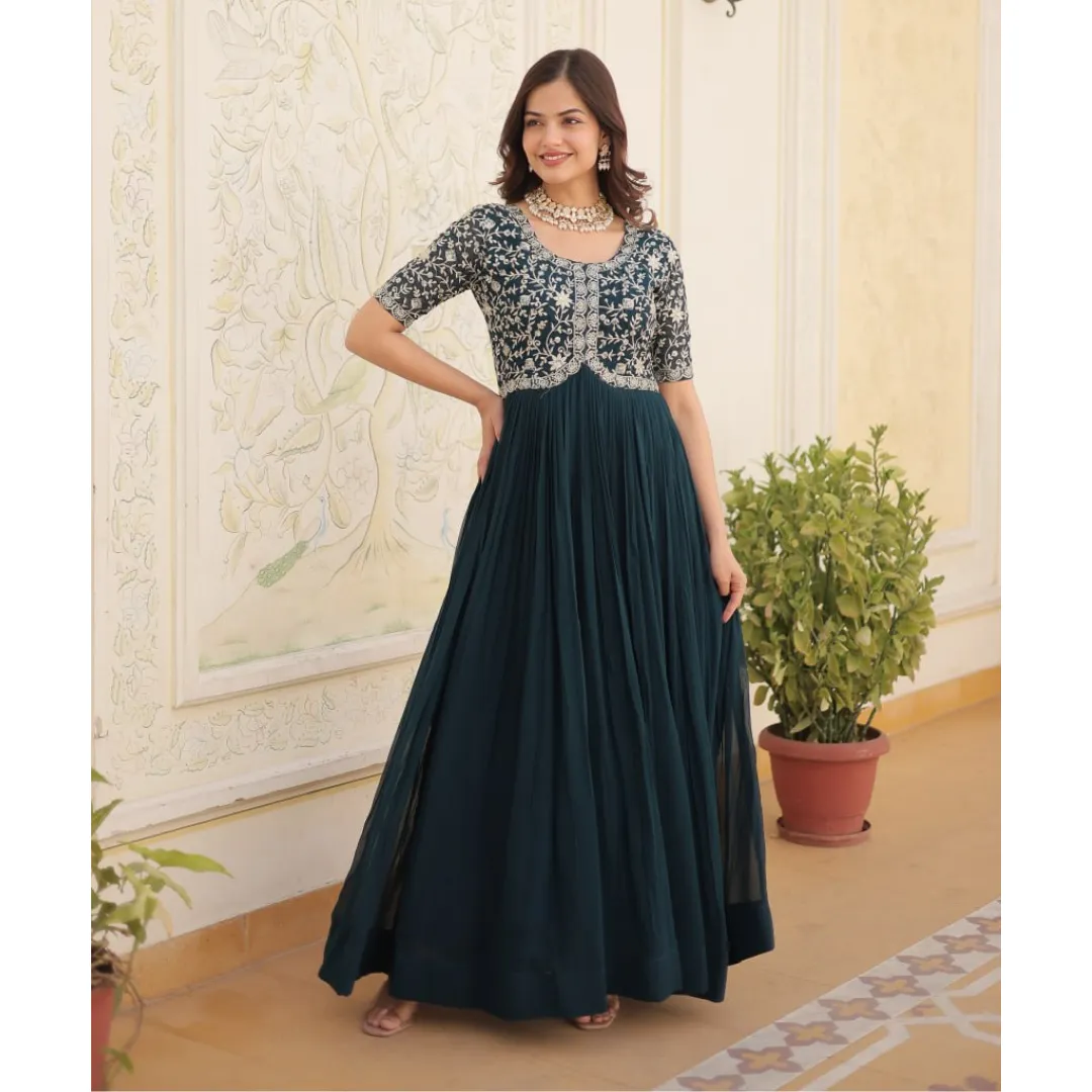 Luxury Designer Embroidery Party wear Women's Gown