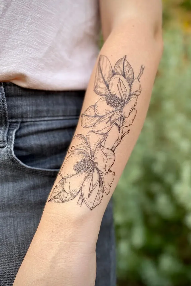 Magnolia Flower Tattoo