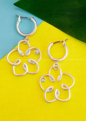 Maria Wire Flower Hoop Earrings by Pink Panache