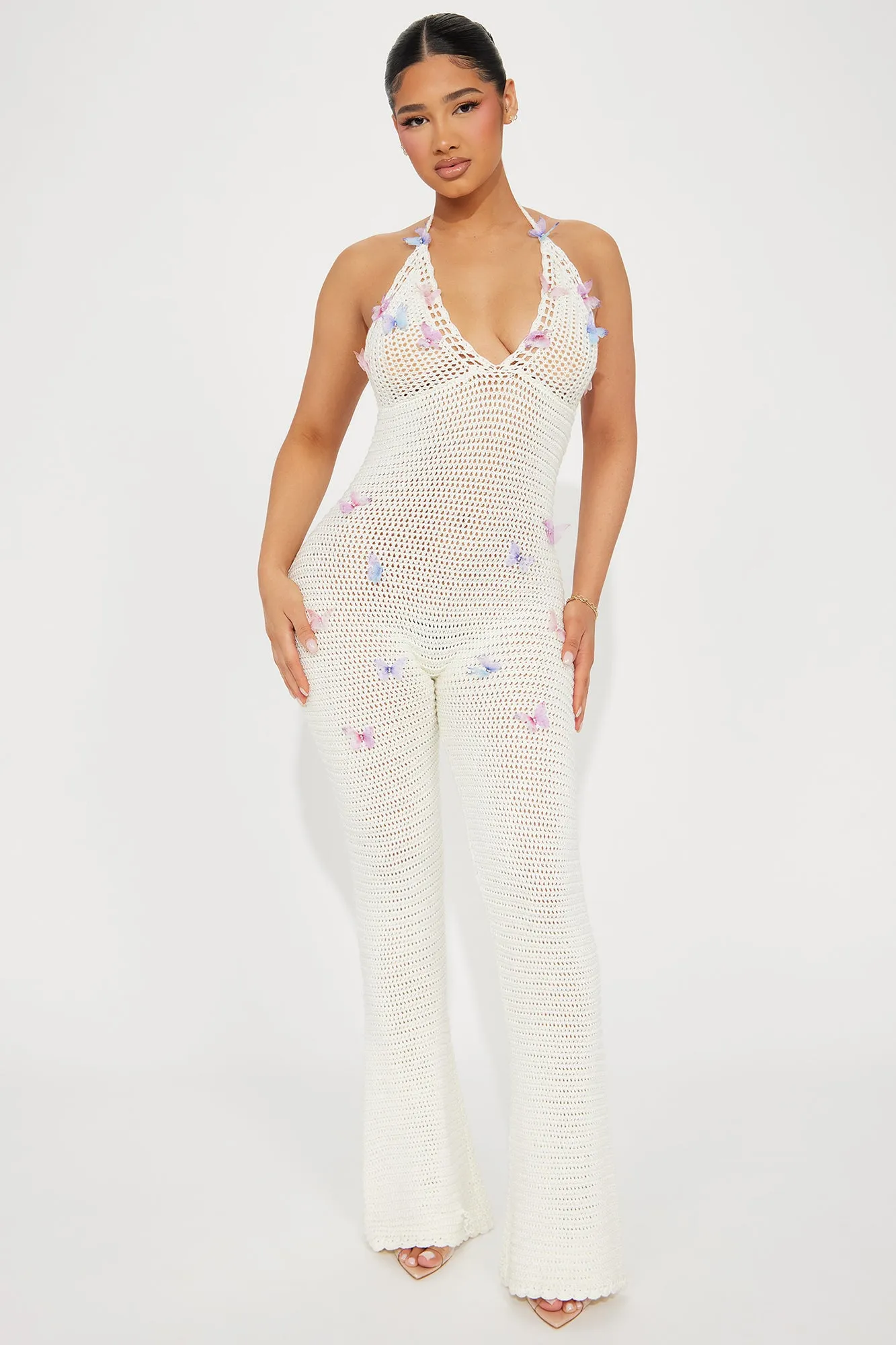 Mariposa Crochet Jumpsuit - Ivory