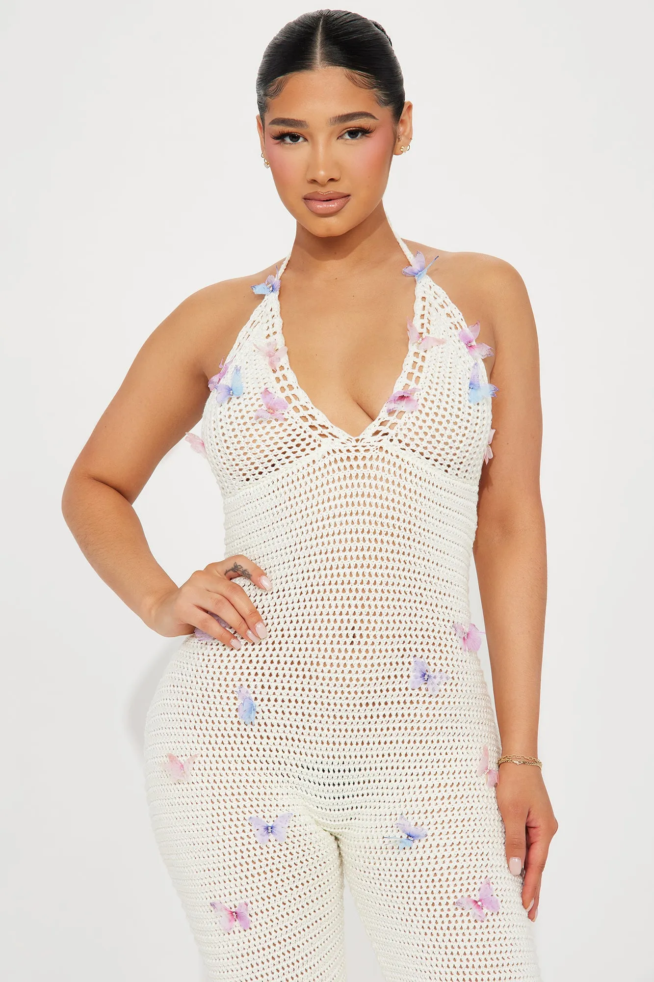 Mariposa Crochet Jumpsuit - Ivory