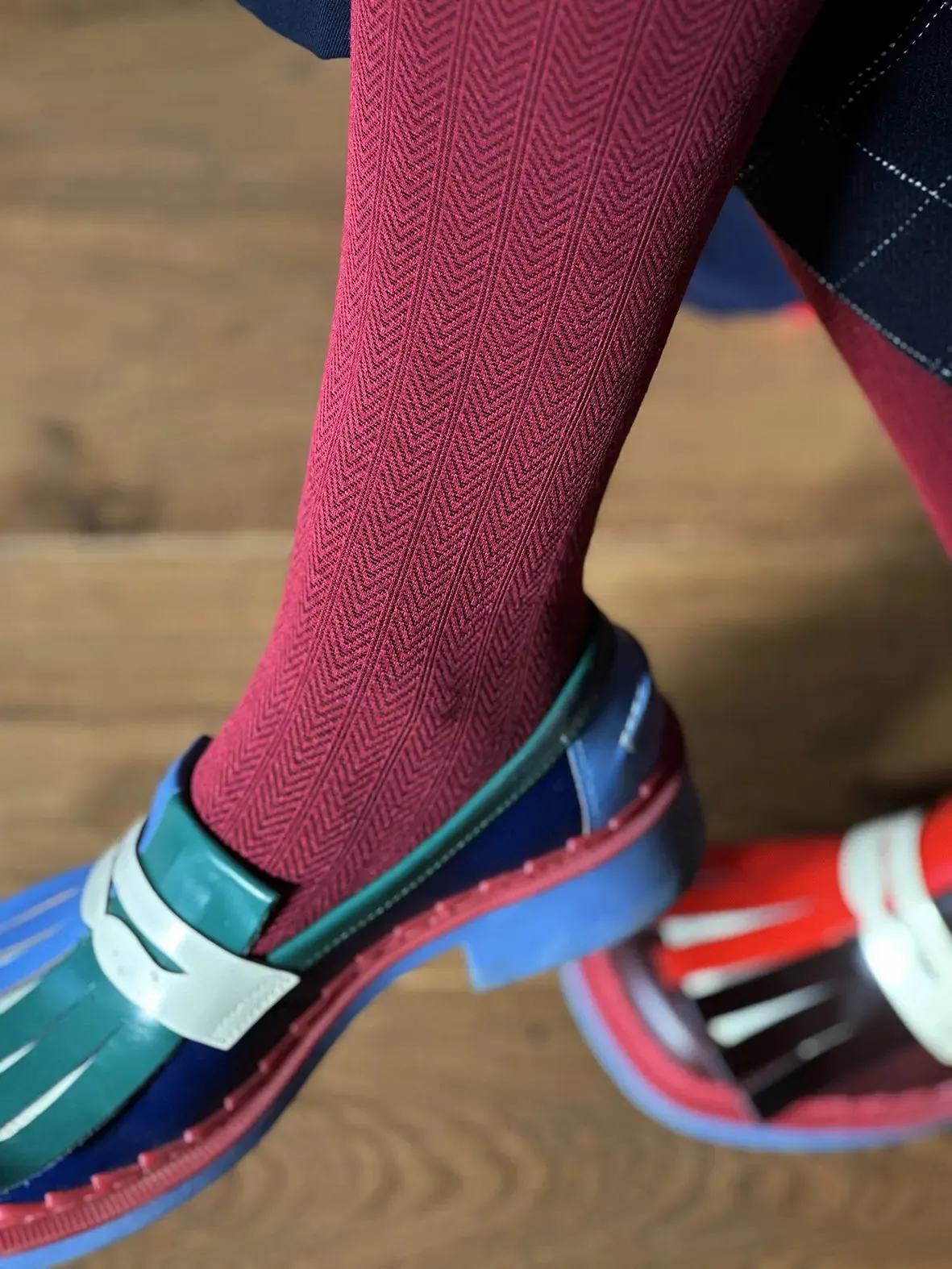 Martini Crimson Wool Tights