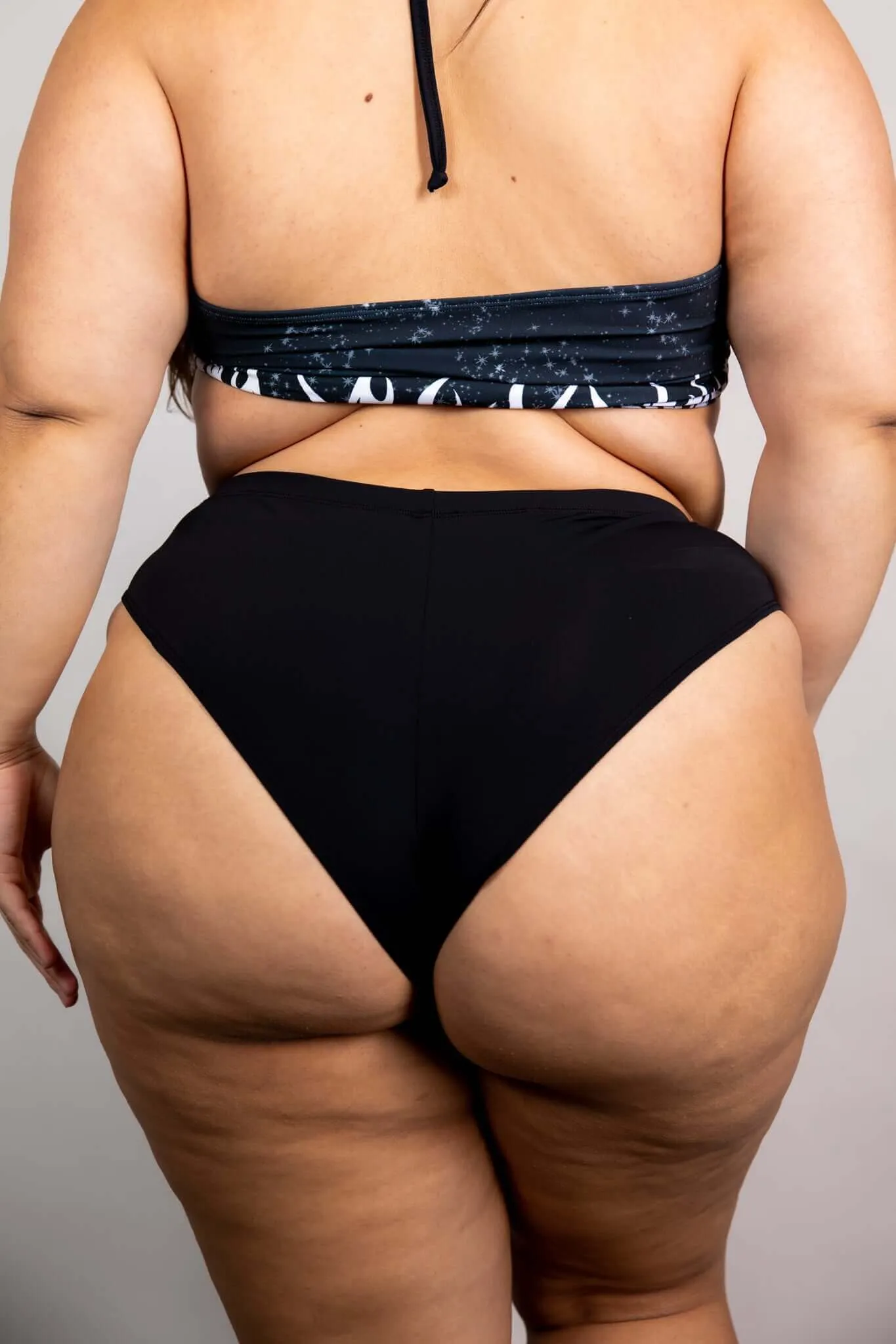 Matte Black High Waisted Brazilian Bottoms