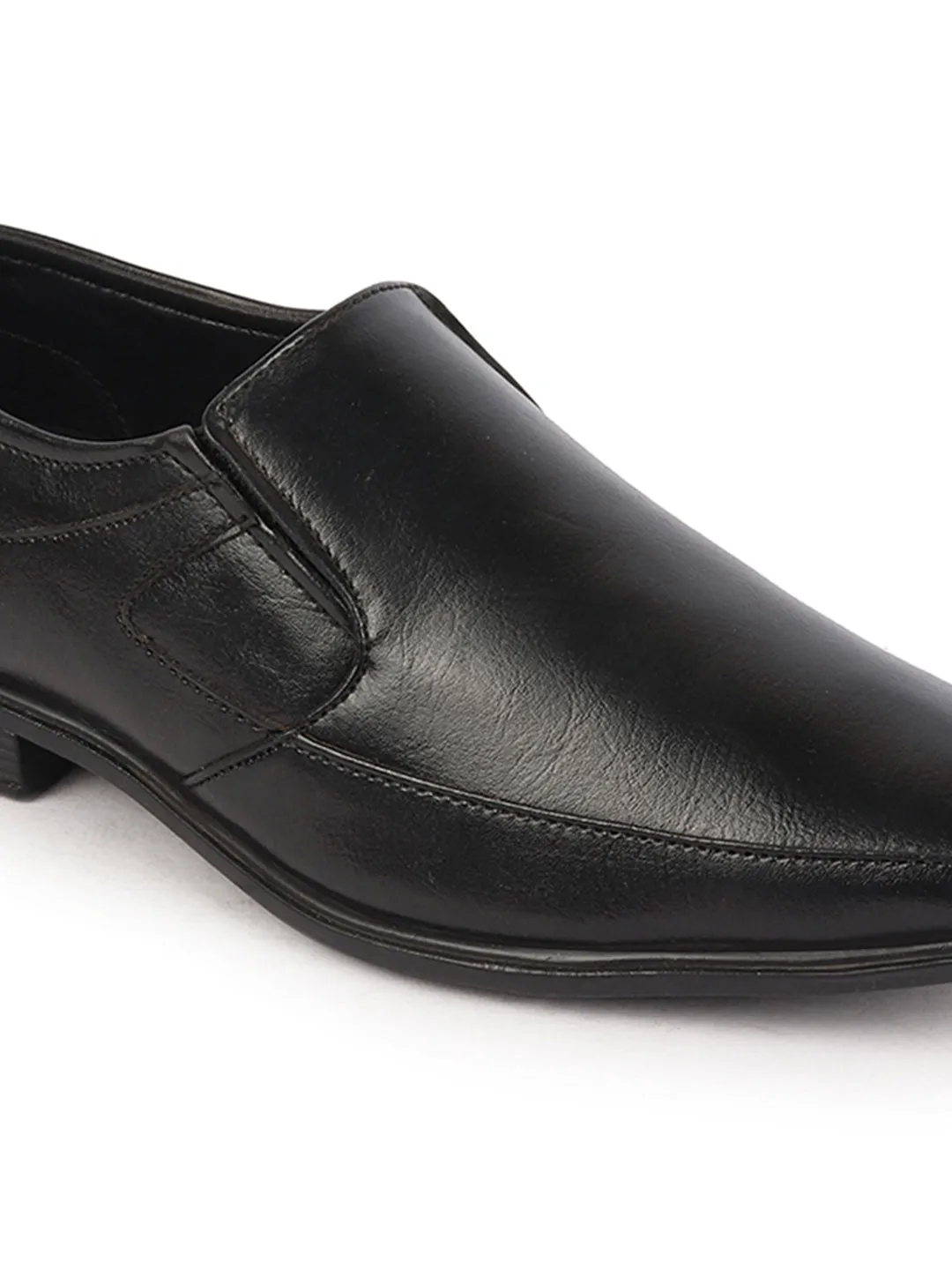 Men Black Formal Office Work Pointed Toe Slip On Shoes