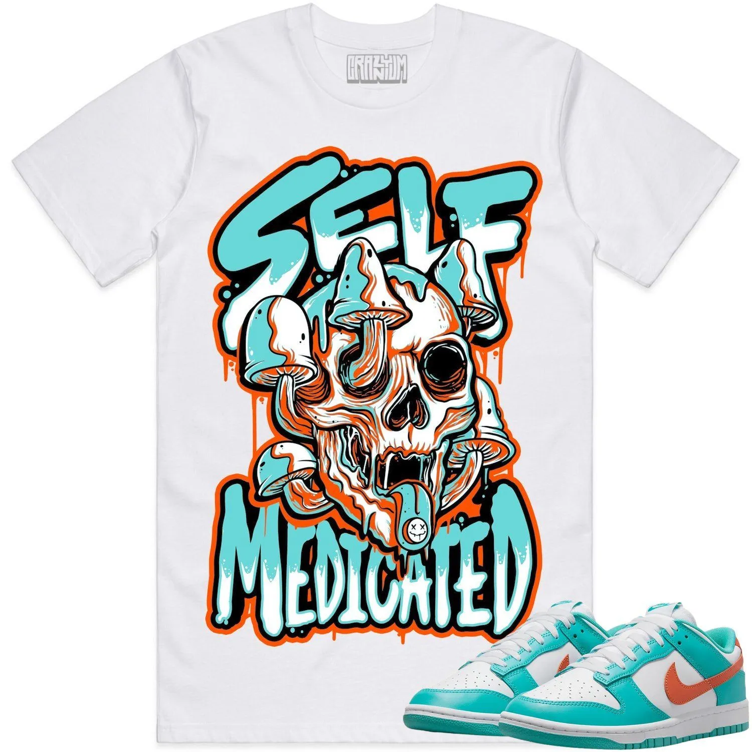 Miami Dolphin Dunks Shirt to Match - MIAMI SELF MEDICATED