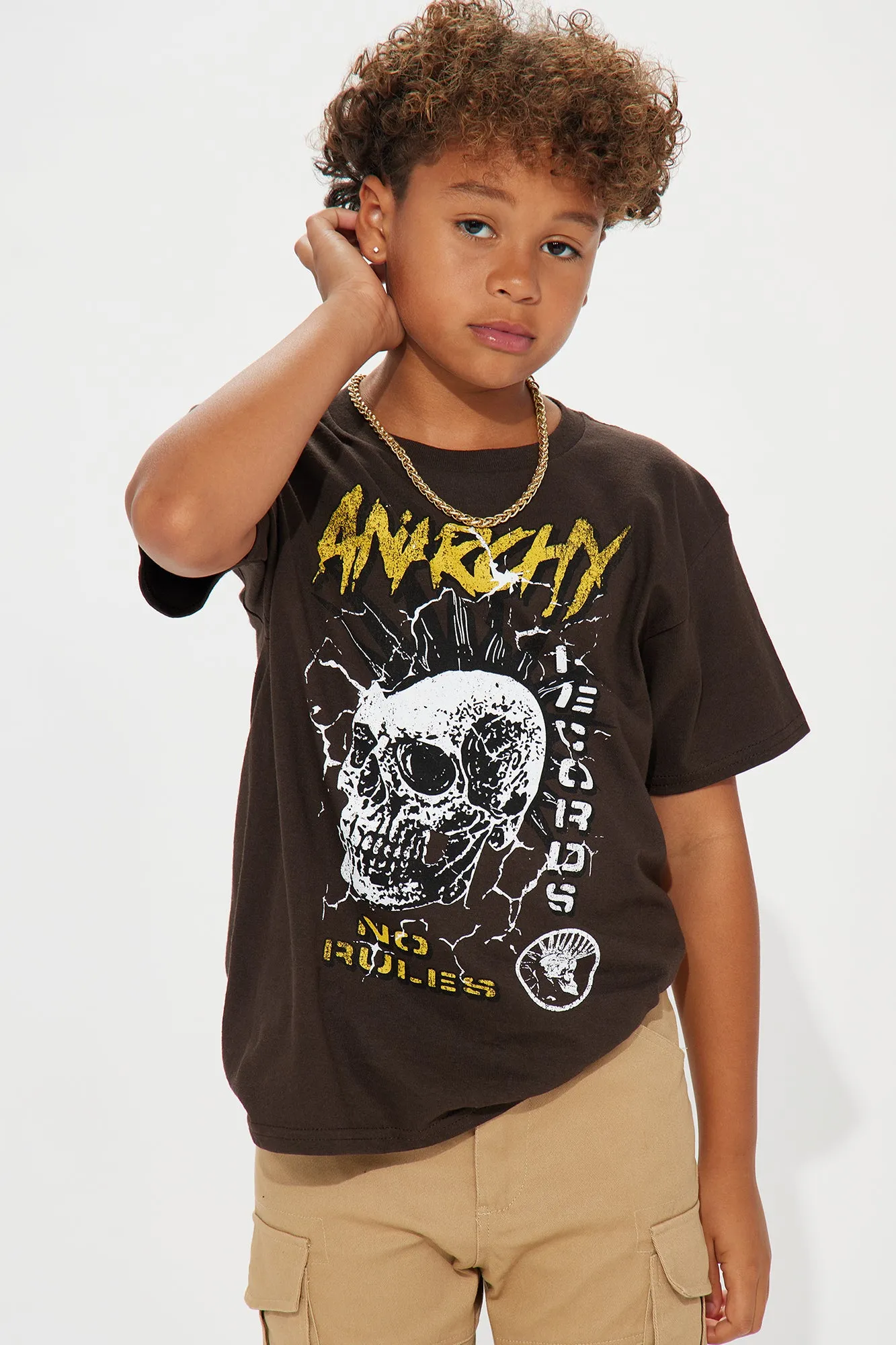 Mini Anarchy Records Short Sleeve Tee - Brown