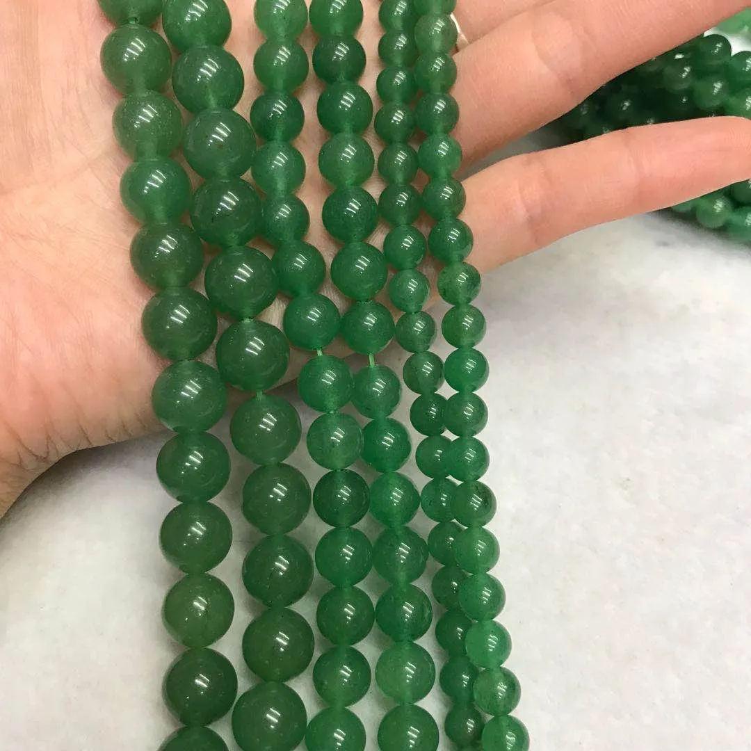 Natural High-quality Green Aventurine Round Bead Strands Jewelry Findings