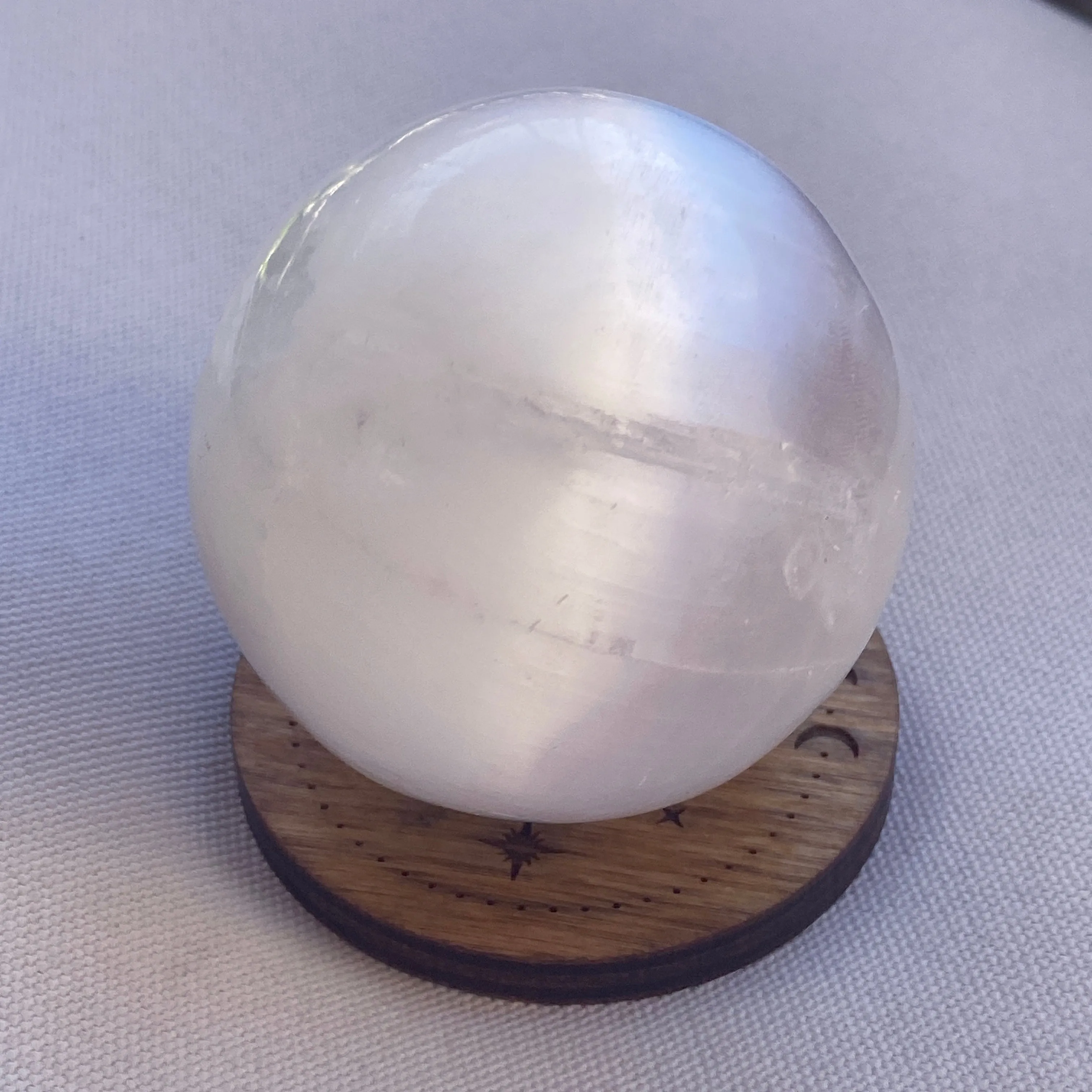 Natural Selenite gemstone sphere