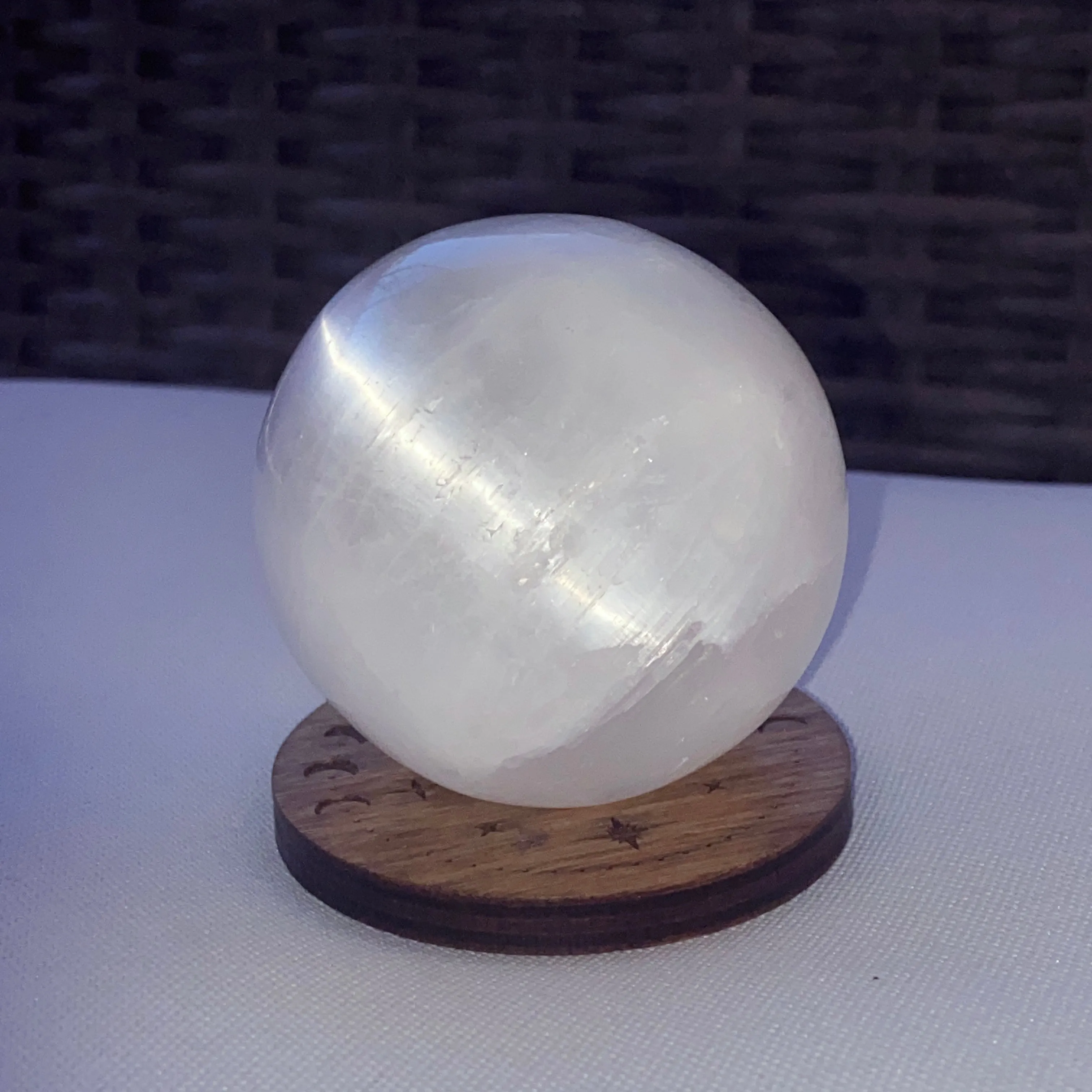 Natural Selenite gemstone sphere