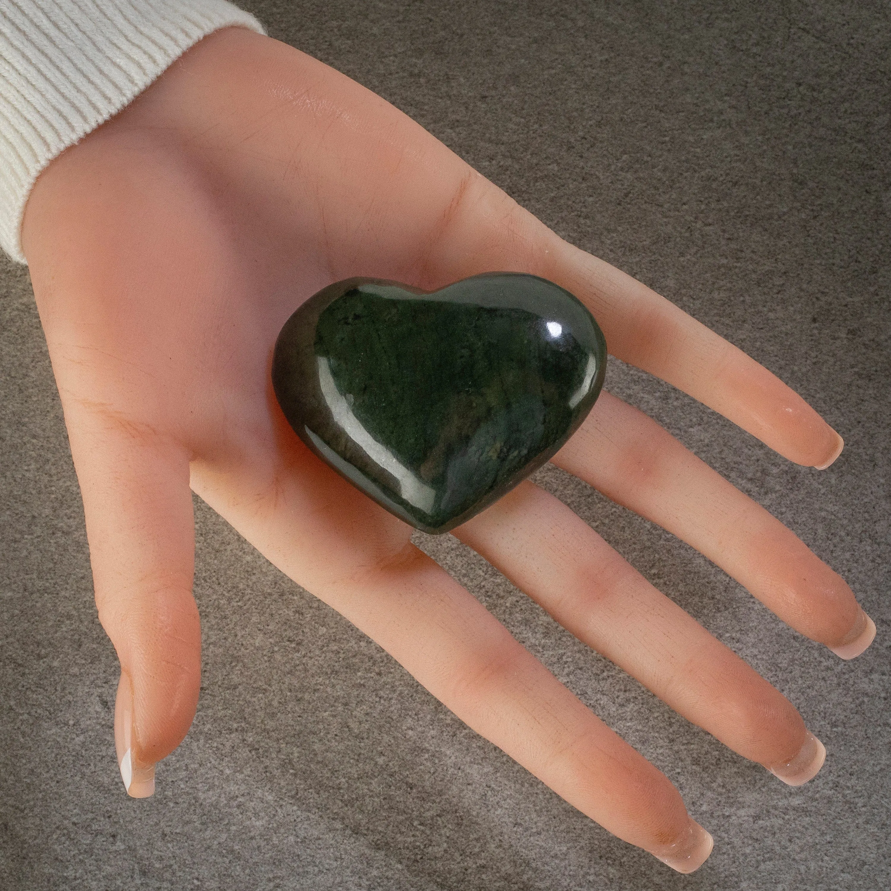 Nephrite Jade Gemstone Heart Carving