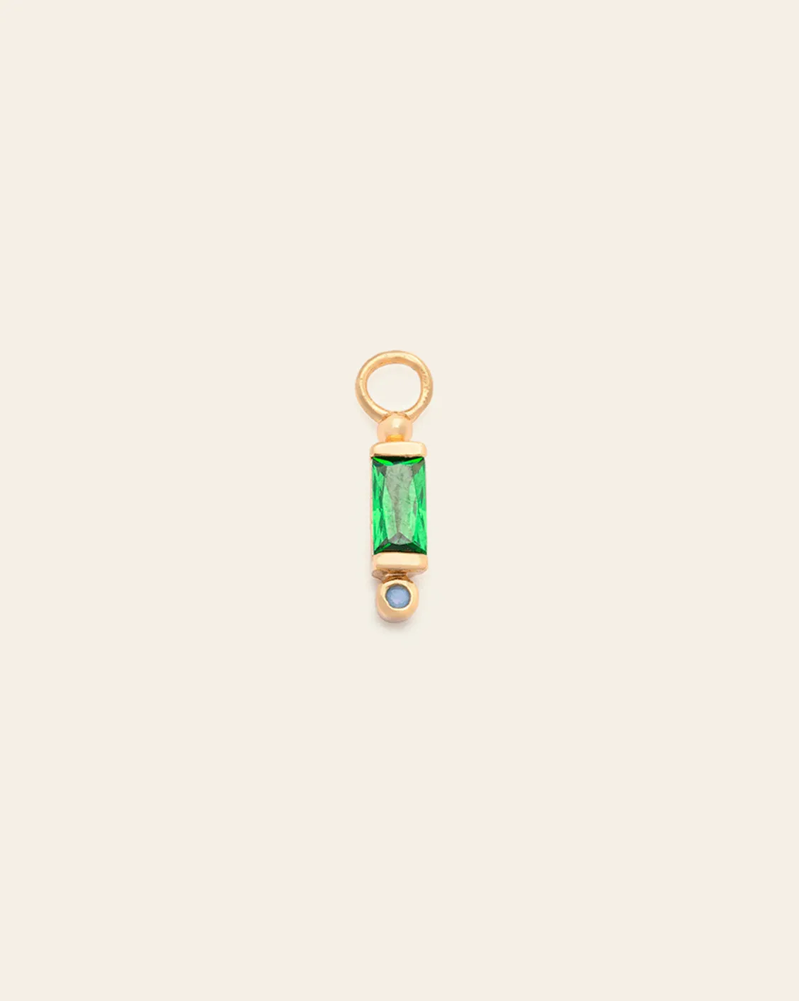 Orbit Earring Charm - Gold Vermeil/Green