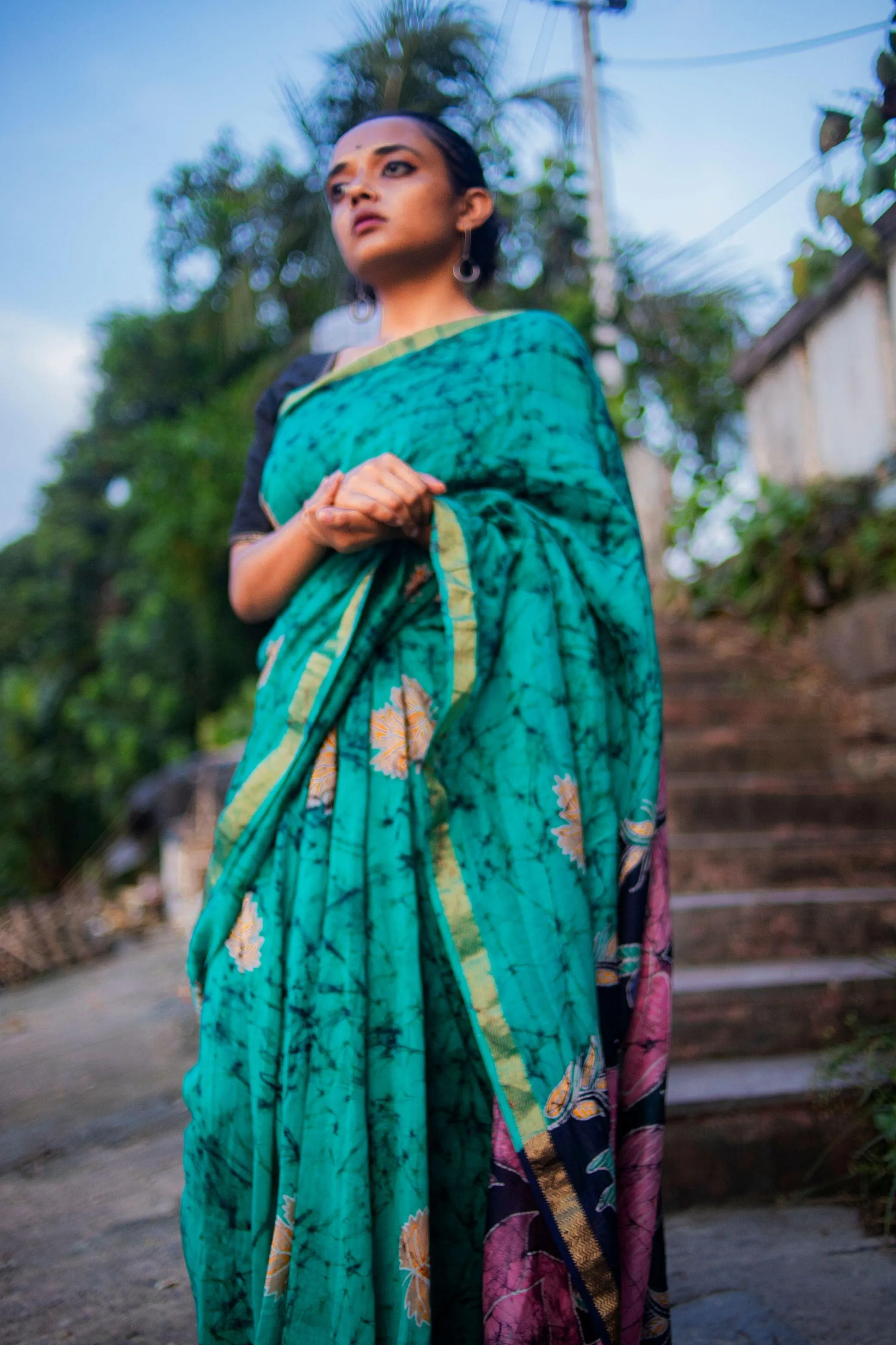 Padma - Narmada Batik Maheswari saree