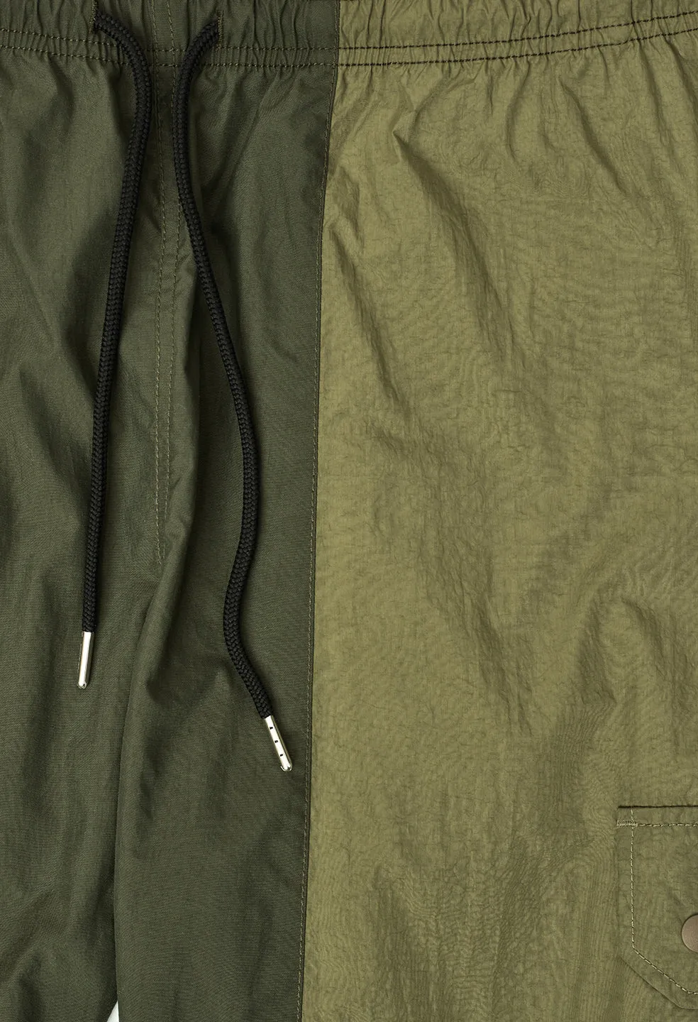 Paneled Nylon Cargo Pants / Olive