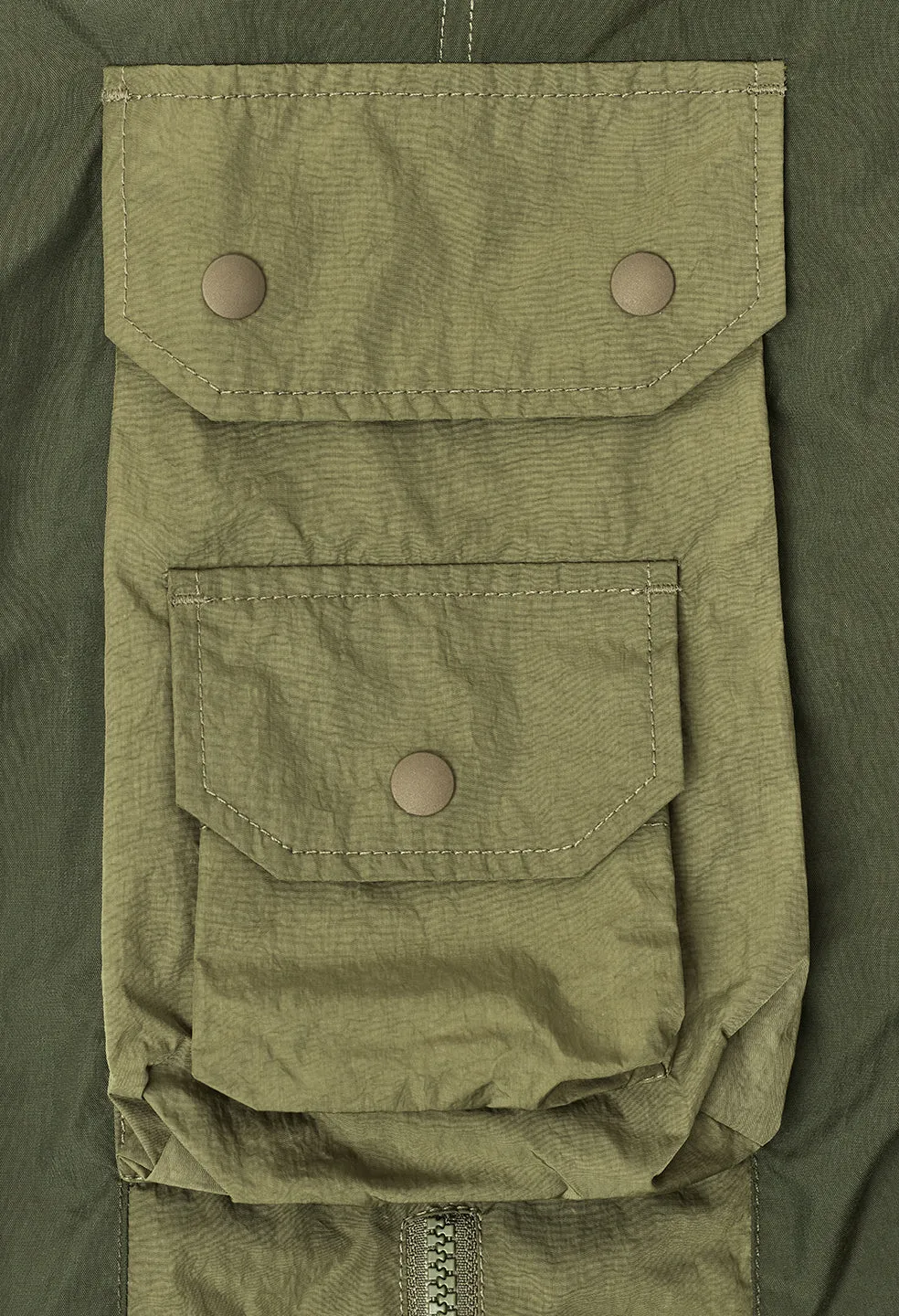 Paneled Nylon Cargo Pants / Olive