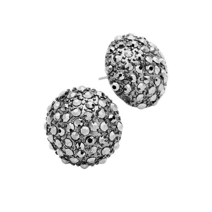 Pave Crystal Dome Earrings