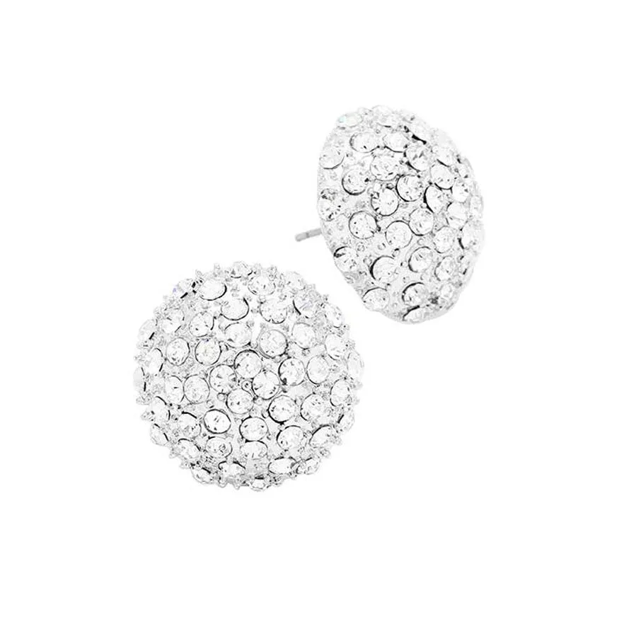 Pave Crystal Dome Earrings