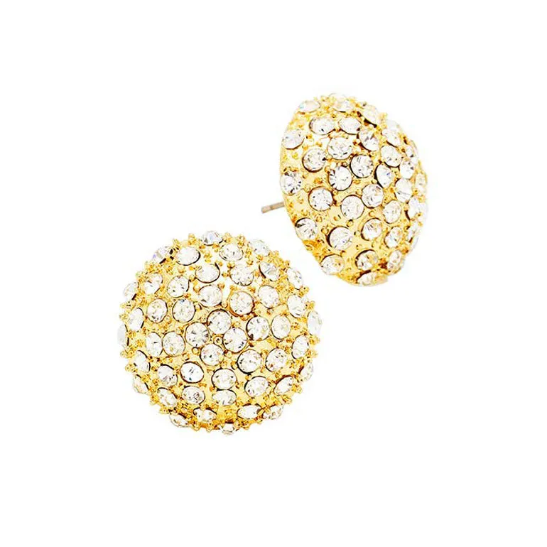 Pave Crystal Dome Earrings