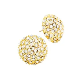 Pave Crystal Dome Earrings