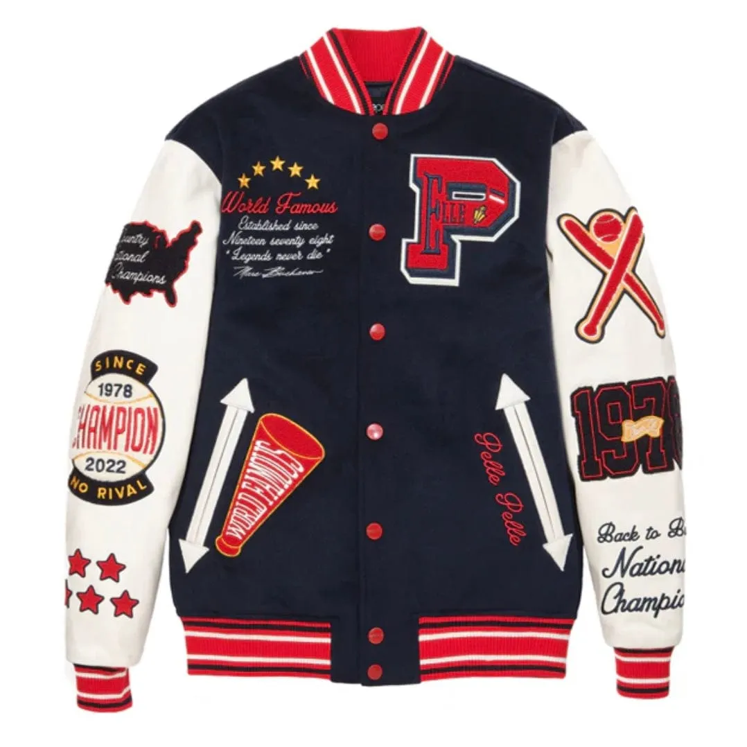 Pelle Pelle Varsity Jacket (Navy/Cream)