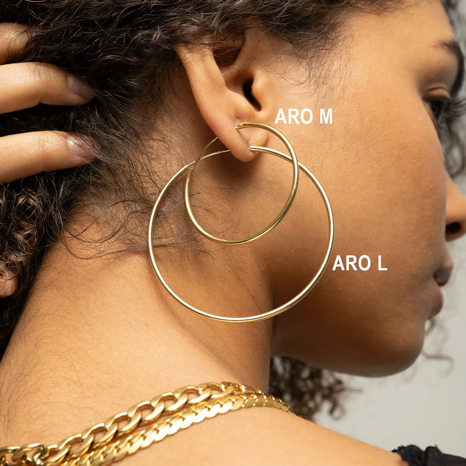 Pendientes Aro Basic M Silver