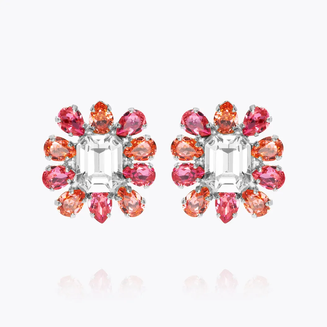 Peony Earrings / Coral Combo