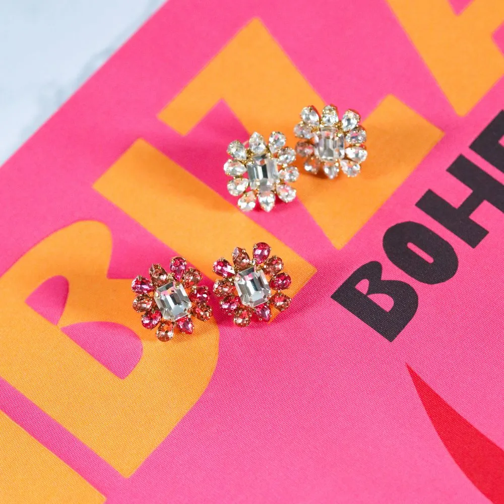 Peony Earrings / Coral Combo