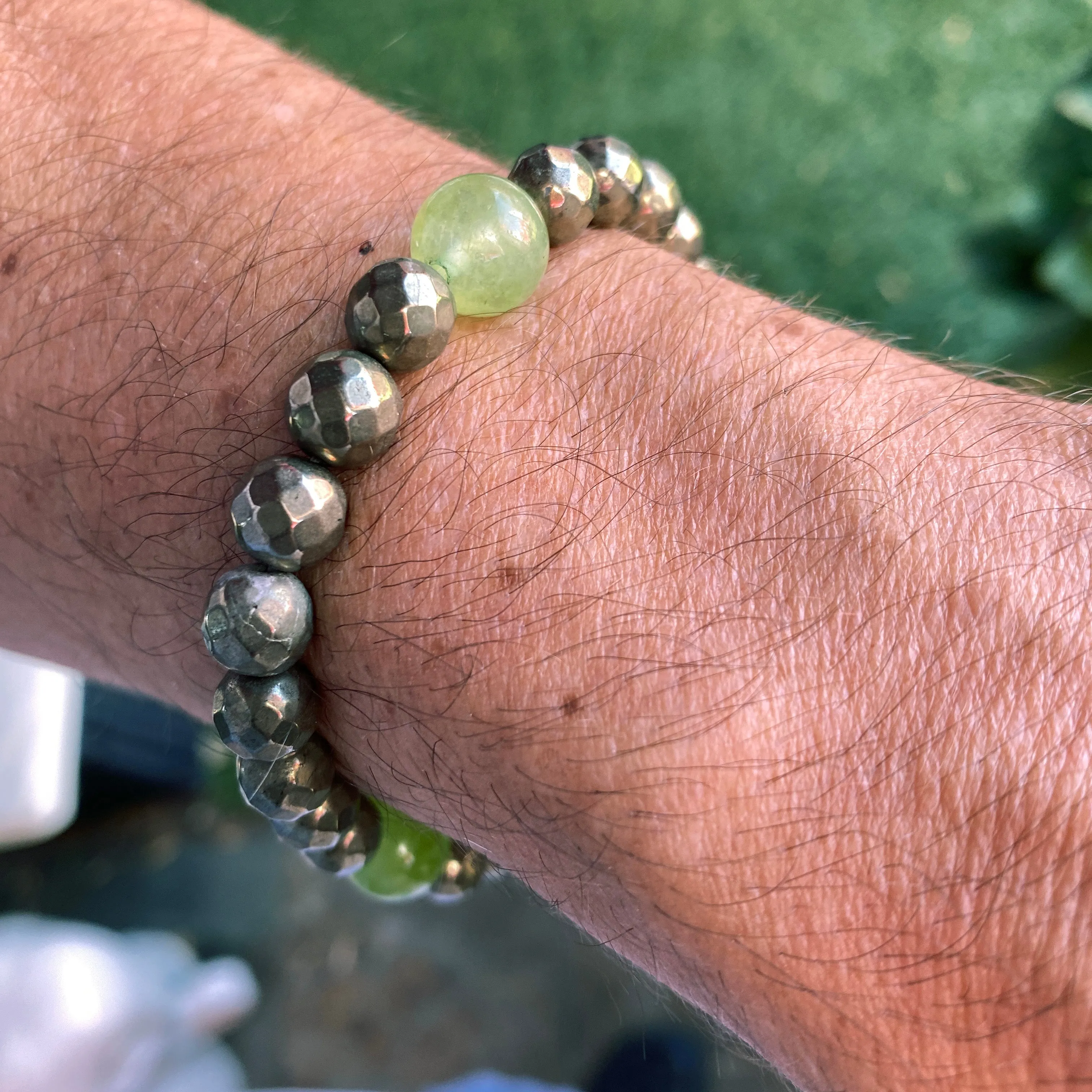 Peridot and Pyrite Bracelet